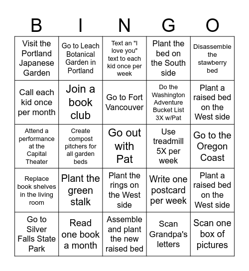 2025 BINGOALS! Bingo Card