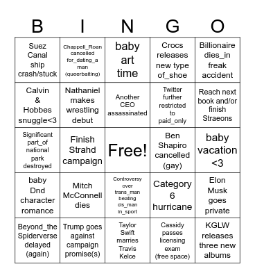 2025Bingo Card