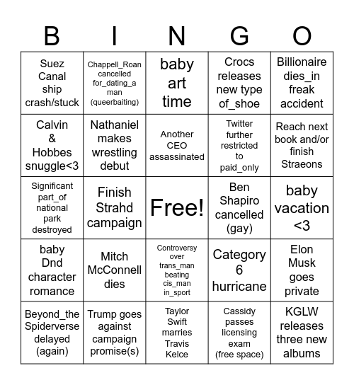 2025Bingo Card