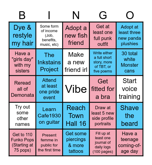 2025 Resolutions Bingo Card