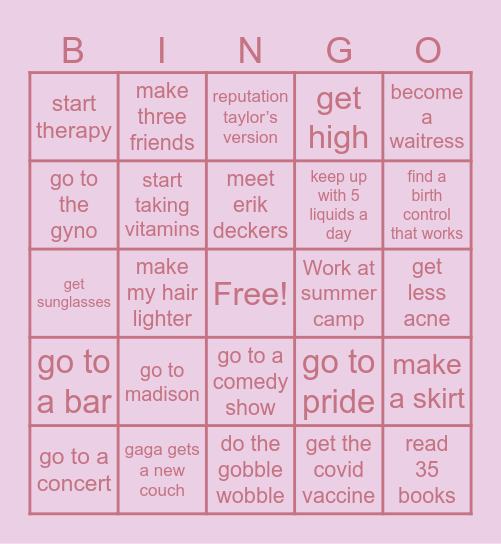2025 Bingo Card