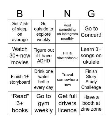2025 Resolutions :) Bingo Card