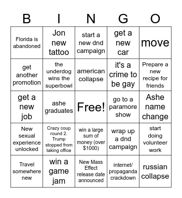 2025 Bingo Card