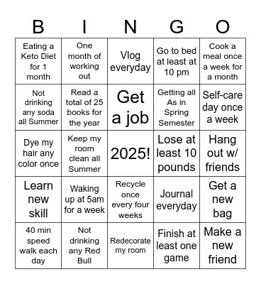2020 Bingo Card Bingo Card