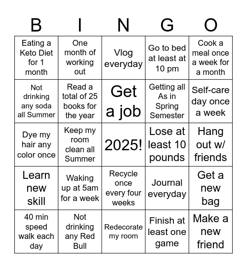 2020 Bingo Card Bingo Card