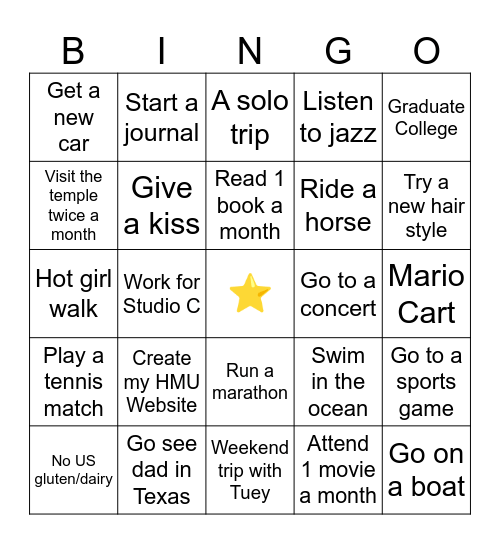 2025 Bingo Card