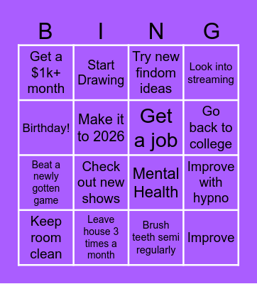 2025 Bingo Card Bingo Card