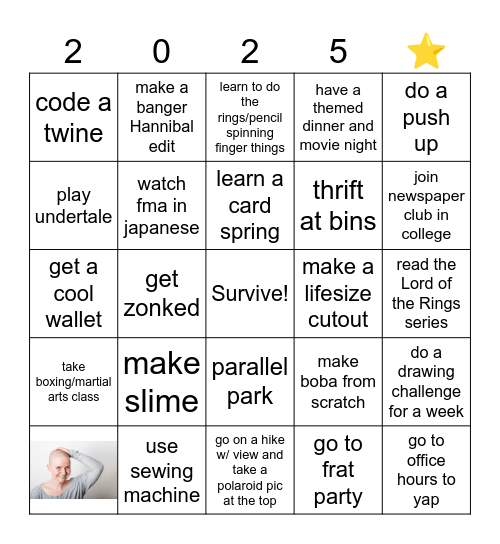2025 Bingo Card