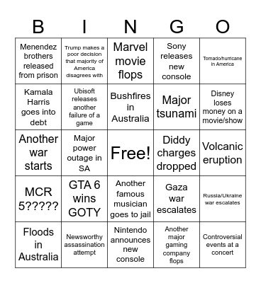 2025 bingo Card