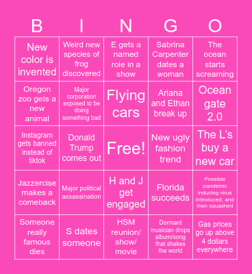 2025 Bingo Card!! Bingo Card