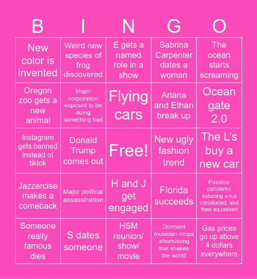 2025 Bingo Card!! Bingo Card