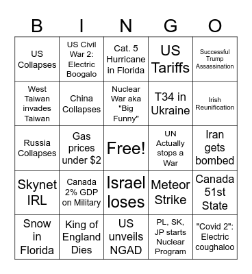 2025 Bingo Card