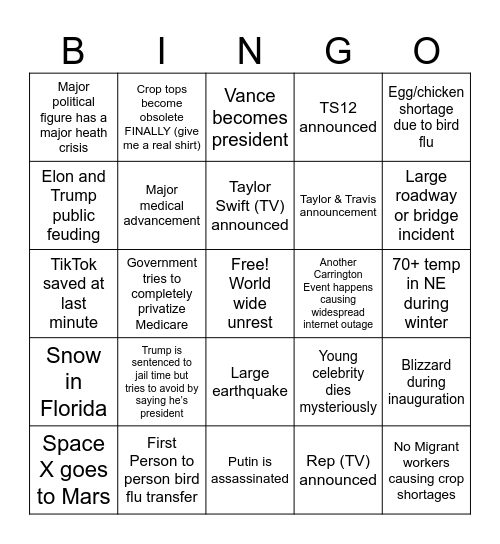 2025 Bingo Card