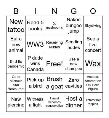 2025 Bingo Card