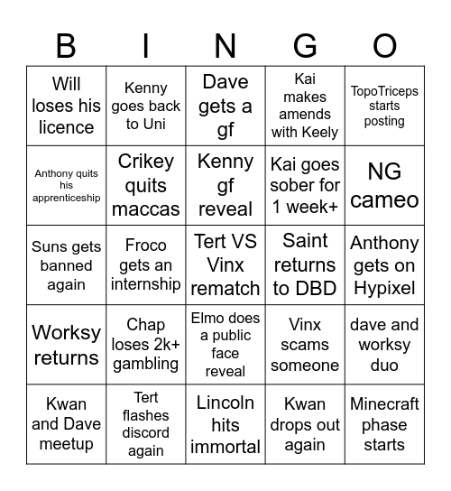 WE MADE IT 2025 BINGO Card
