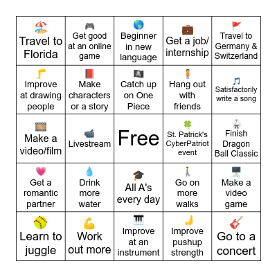 2025 Bingo Card