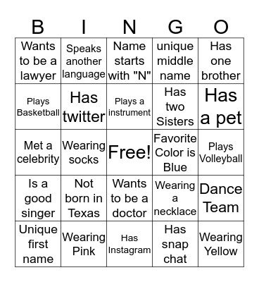 Makeover Mingle Bingo Card