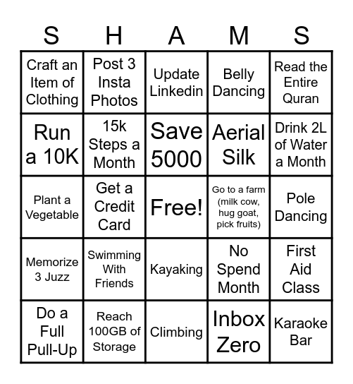 2025 BINGO Card