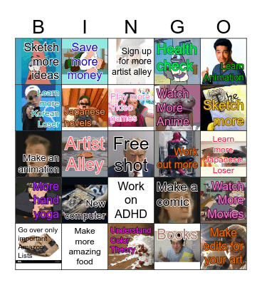 Mango's New years Resolution for 2025 Bingo Card