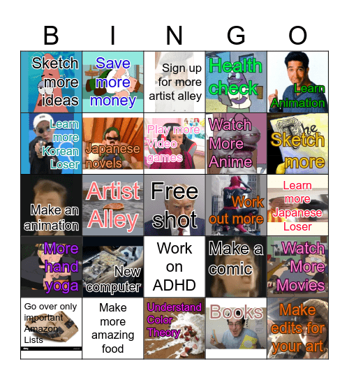 Mango's New years Resolution for 2025 Bingo Card