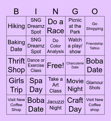 Shark Coochie Gals Bingo Card