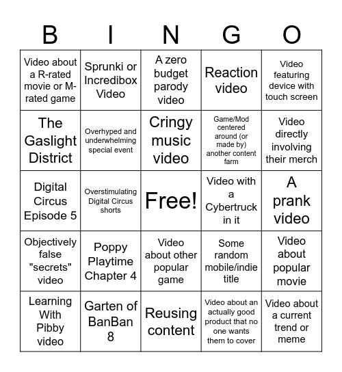 LankyBox 2025 Prediction Bingo Card