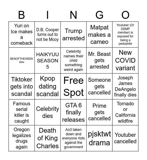 2025 BINGO Card