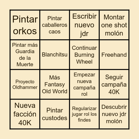 Davader 2025 Bingo Card