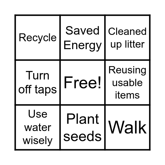 Global Citizen Bingo Card