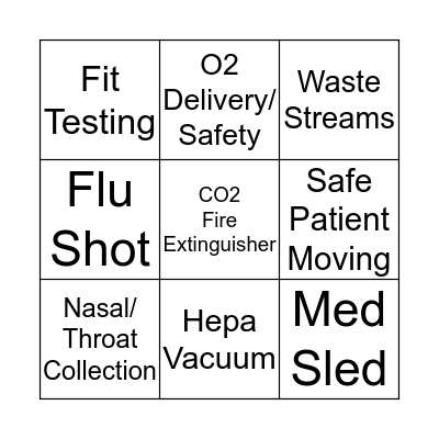 Bloomington Safety Skills Fair Bingo Card