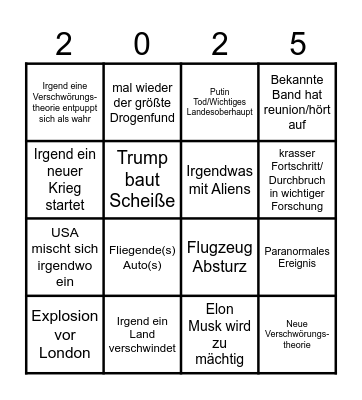 2025 Bingo Card