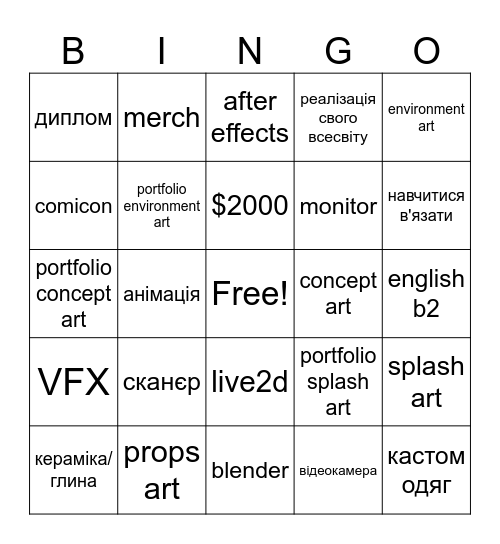 2025 Bingo Card