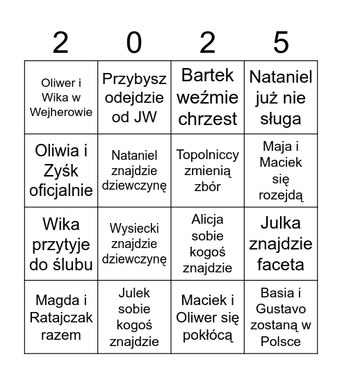 Kto to widział takie rzeczy Bingo Card