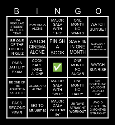 2025 Bingo Card