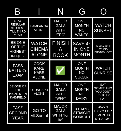 2025 Bingo Card