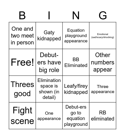 Tpot bingo Card