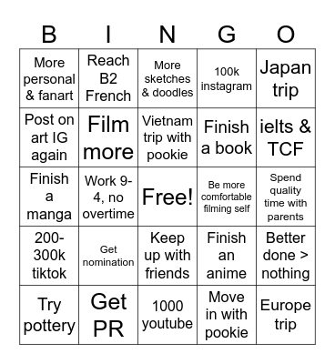 2025 Bingo Card