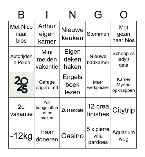 2025 Bingo Card