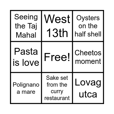 Bingo of Love! Bingo Card
