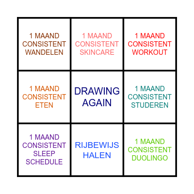 New Year's Bingo Card