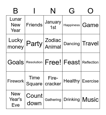 NEW YEAR BINGO Card