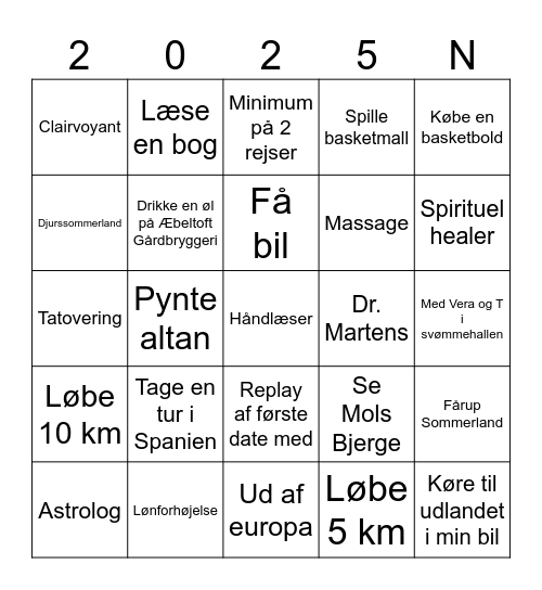 Årsbingo Card