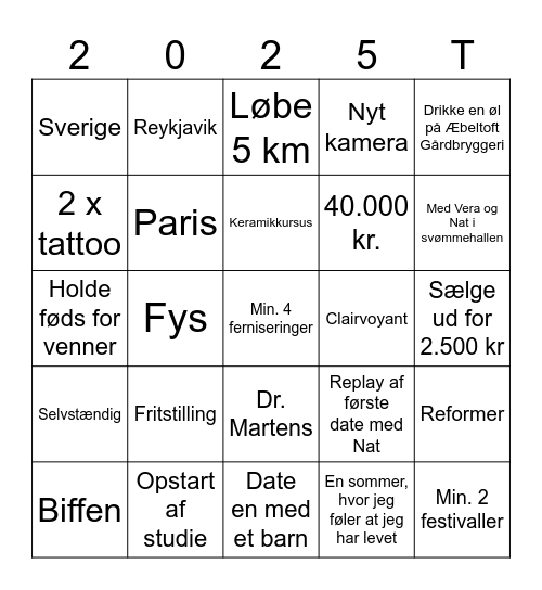 Årsbingo Card