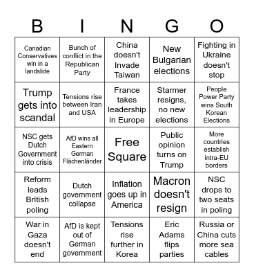 2025 Bingo Card
