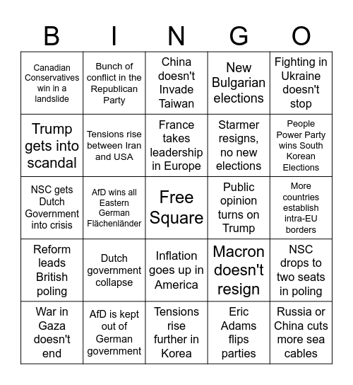 2025 Bingo Card