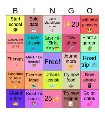 2025 Bingo Card