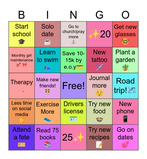 2025 Bingo Card