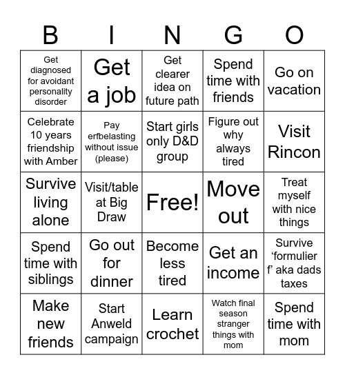 2025 Bingo Card