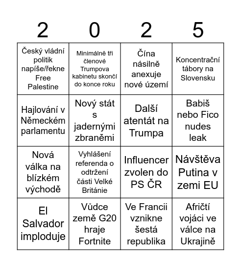 Bingo IRE 2025 Bingo Card