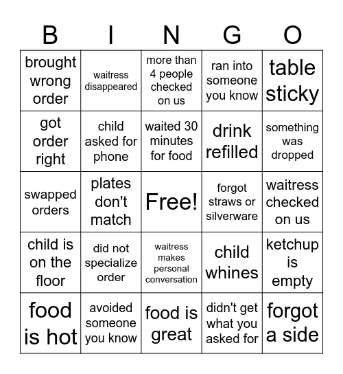 Breakfast Bingo Card